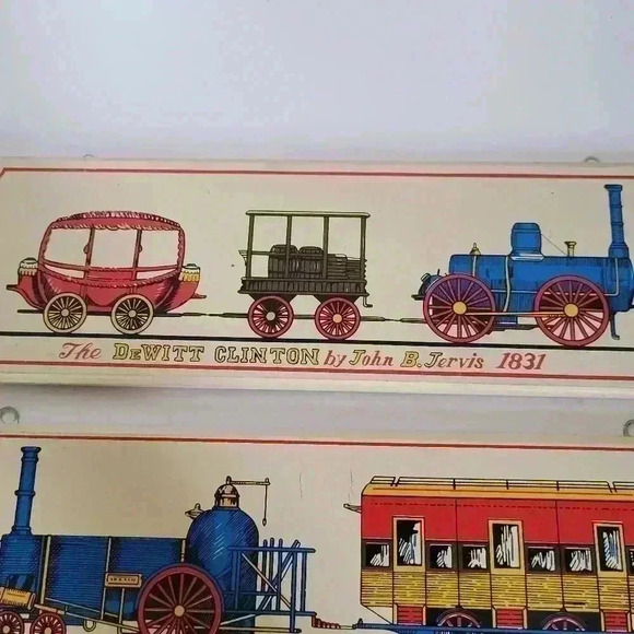 Vintage Train Plaque Railroad Wall Plaques Gen'l Washington DeWitt Clinton Tiger - Picture 2 of 6